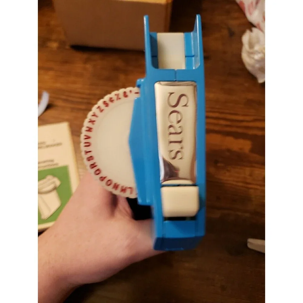 Vintage Sears Label Maker Lot Blue Extra Tape Works with Instructions